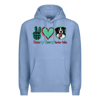 Colony Blue Peace Love Border Collie Premium Hoodie - Jasminsmagicworld