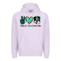 Lilac Peace Love Border Collie Premium Hoodie - Jasminsmagicworld