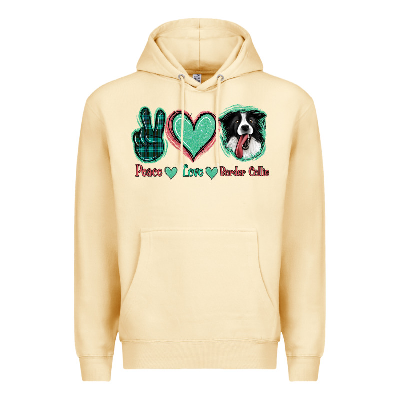 Peace Love Border Collie Premium Hoodie by Jasminsmagicworld | Teevron