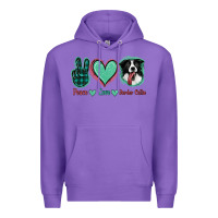 Purple Peace Love Border Collie Premium Hoodie - Jasminsmagicworld