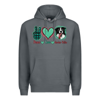 Rock Peace Love Border Collie Premium Hoodie - Jasminsmagicworld