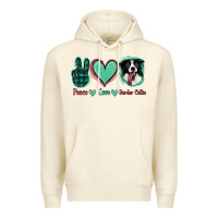 Sandshell Peace Love Border Collie Premium Hoodie - Jasminsmagicworld
