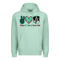 Seafoam Peace Love Border Collie Premium Hoodie - Jasminsmagicworld