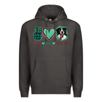 Smoke Peace Love Border Collie Premium Hoodie - Jasminsmagicworld