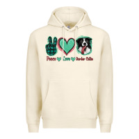 Tofu Peace Love Border Collie Premium Hoodie - Jasminsmagicworld
