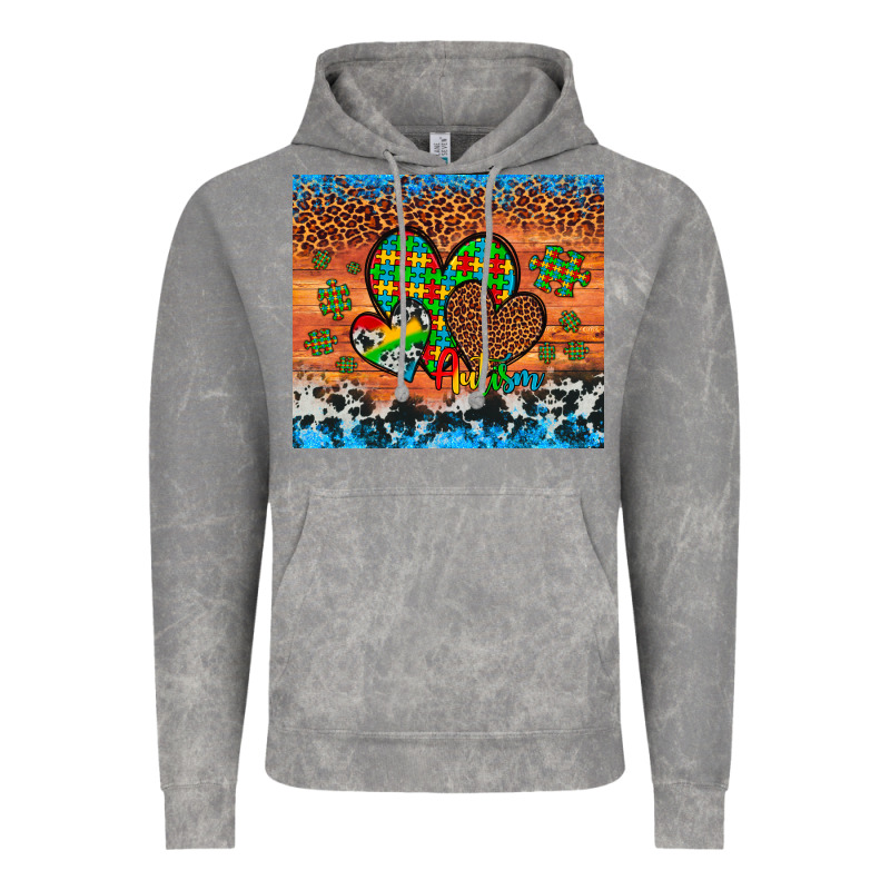 Autism Awareness Hearts Leopard Cowhide Vintage Hoodie by Artiststas | Teevron
