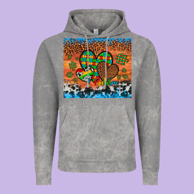 Autism Awareness Hearts Leopard Cowhide Vintage Hoodie Designed By Artiststas