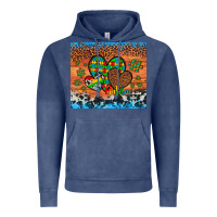 Vintage Denim autism awareness hearts leopard cowhide Vintage Hoodie - Artiststas
