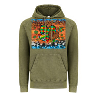 Vintage Olive autism awareness hearts leopard cowhide Vintage Hoodie - Artiststas