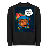 Black Forever Alone, Monkey, Space, Monkey At Space, Heavyweight Sweatshirt - Bettercallsaul