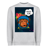Heather Grey Forever Alone, Monkey, Space, Monkey At Space, Heavyweight Sweatshirt - Bettercallsaul