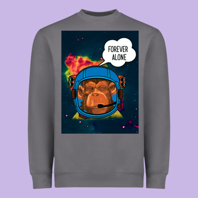 Forever Alone, Monkey, Space, Monkey At Space, Heavyweight Sweatshirt Designed By Bettercallsaul