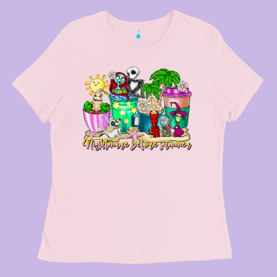 Nightmare Before Summer Coffee Cups Ladies Tee Designed By Cowhidedigitalart
