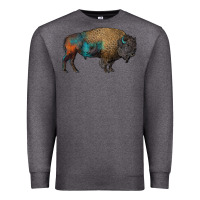 Charcoal Heather leopard bison Premium Sweatshirt - RanaPortraitStore