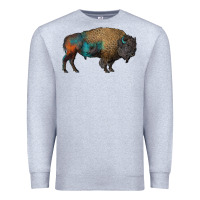 Heather Grey leopard bison Premium Sweatshirt - RanaPortraitStore