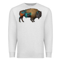Oatmeal Heather leopard bison Premium Sweatshirt - RanaPortraitStore