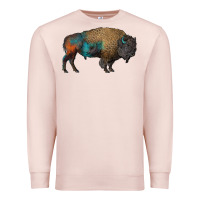 Pale Pink leopard bison Premium Sweatshirt - RanaPortraitStore