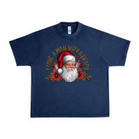 Navy i love a man with beard Urban Heavy Tee - CowhideDigitalArt