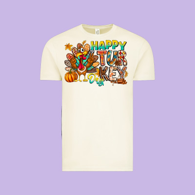 Happy Turkey Day Vintage Tee Designed By Cowhidedigitalart