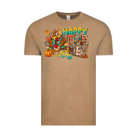 Vintage Coffee Happy Turkey Day Vintage Tee - CowhideDigitalArt