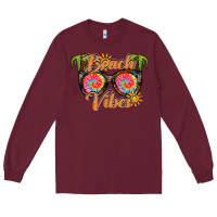 Burgundy beach vibes Long Sleeve Tee - RacoonDesign