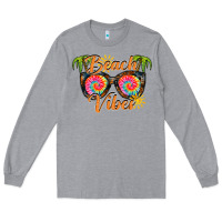 Heather Grey beach vibes Long Sleeve Tee - RacoonDesign