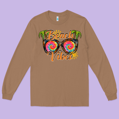 Beach Vibes Long Sleeve Tee Designed By Racoondesign
