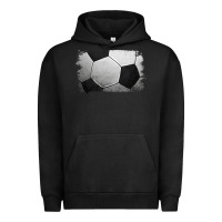 Pigment Black Soccer Ball Brushstroke Urban Hoodie - RanaPortraitStore