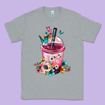 Mexican Day Of The Dead Skulls Coffee Cup Classic Tee Designed By Fadigitalartstudio