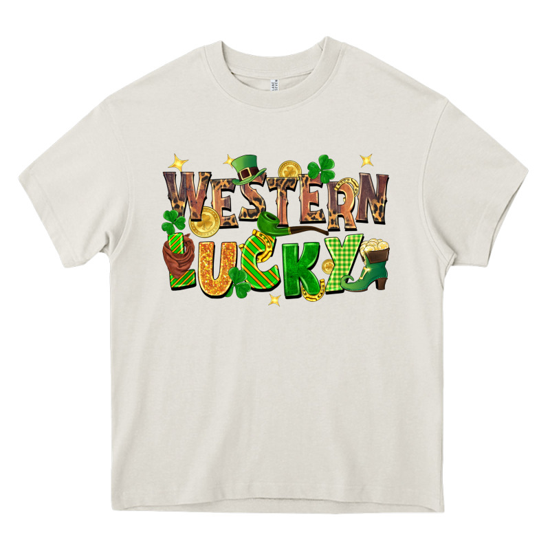 Western Lucky St. Patricks Day Heavy Core Tee by FaDigitalArtStudio | Teevron