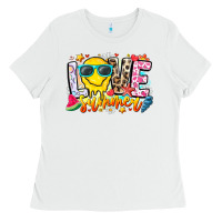 White Love Summer Ladies Tee - CowhideDigitalArt