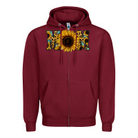 Burgundy Sunflower Leopard Mom Zipper Hoodie - Jasminsmagicworld