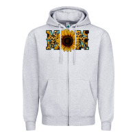Heather Grey Sunflower Leopard Mom Zipper Hoodie - Jasminsmagicworld
