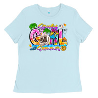 Baby Blue spooky girl summer Ladies Tee - CowhideDigitalArt