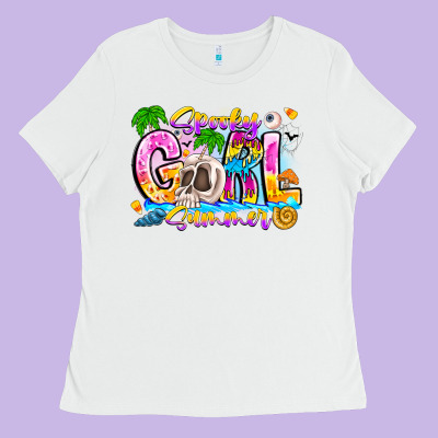 Spooky Girl Summer Ladies Tee Designed By Cowhidedigitalart