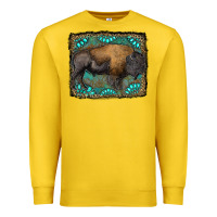 Bison With Gemstone Background Premium Sweatshirt | Teevron