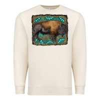 Sandshell bison with gemstone background Premium Sweatshirt - RanaPortraitStore