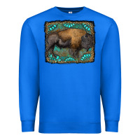 True Royal bison with gemstone background Premium Sweatshirt - RanaPortraitStore