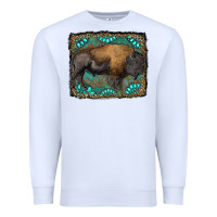 White bison with gemstone background Premium Sweatshirt - RanaPortraitStore