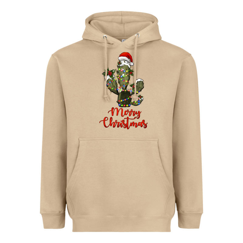 Merry Christmas Cactus Heavyweight Hoodie by RanaPortraitStore | Teevron