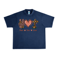 Navy Peace Love Jesus Urban Heavy Tee - Jasminsmagicworld