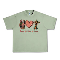 Oil Green Peace Love Jesus Urban Heavy Tee - Jasminsmagicworld