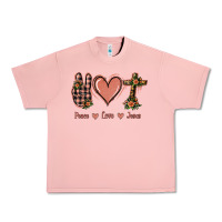 Salmon Peace Love Jesus Urban Heavy Tee - Jasminsmagicworld