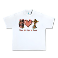 White Peace Love Jesus Urban Heavy Tee - Jasminsmagicworld