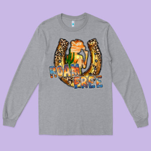 Cowgirl Horseshoe Long Sleeve Tee Designed By Racoondesign