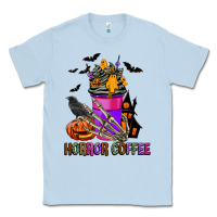 Dusty Blue Horror Coffee Classic Tee - FaDigitalArtStudio