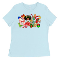 Baby Blue Noel Afro Girl Baby Ladies Tee - CowhideDigitalArt