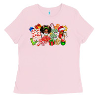 Bubblegum Pink Noel Afro Girl Baby Ladies Tee - CowhideDigitalArt