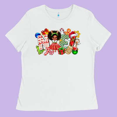 Noel Afro Girl Baby Ladies Tee Designed By Cowhidedigitalart