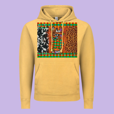 Love Autism Awareness Leopard Cowhide Vintage Hoodie Designed By Artiststas